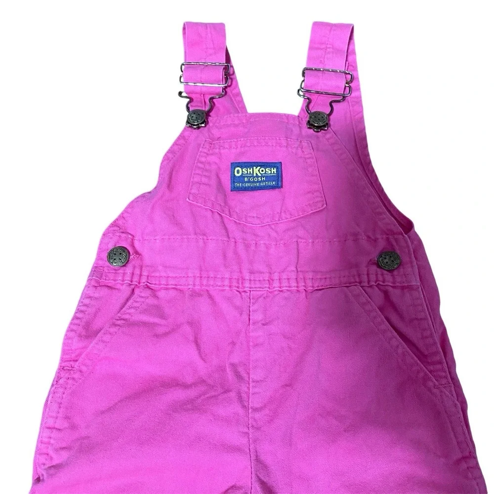 Vintage 90s Oshkosh‎ B'gosh Vestbak Pink Overalls Made In USA Girls 18 Months